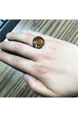 925 Ayar Gümüş Akrep Figürlü Zultanit Taşlı Erkek Yüzük