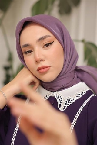 Abiye Eşarp Lila Çok Renkli