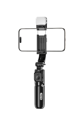 Go Des Gd-st67 Canlı Yayın Dolgu Işıklı Kumandalı 360 Derece Dönebilen Selfie Çubuğu Ve Tripod Siyah