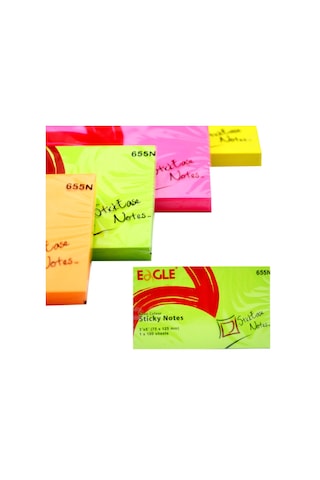 Eagle 75 X 125 MM Neon Yapışkanlı Not Kağıdı 100 Yaprak Yeşil 655N