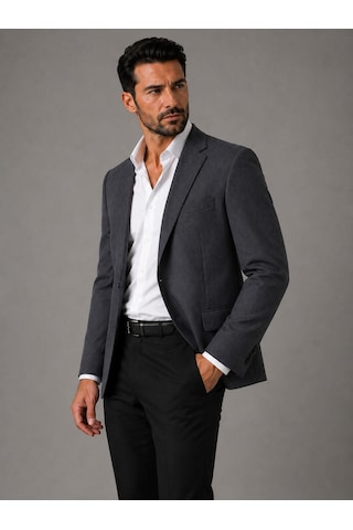Classics Men Erkek İtalyan Kesim Lacivert Çizgili Blazer Ceket Klasik Ve Modern Şıklık - 7715 Koyu Mavi