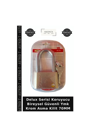 Delux Serisi Koruyucu Bireysel Güvenli Ymk Krom Asma Kilit 70mm