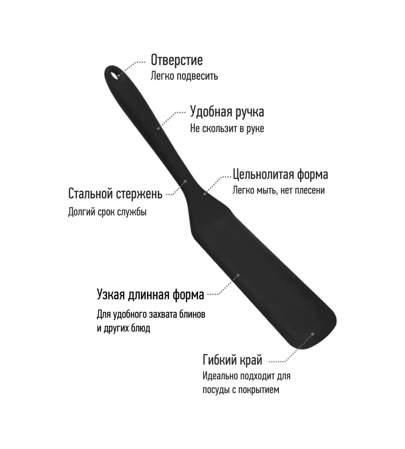 Home&sweet Tava İçin Silikon Krepler İçin Spatula 205468266 Siyah