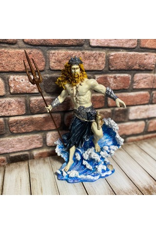 Deniz Ve Deprem Tanrısı Poseidon Mızraklı Heykel Biblo