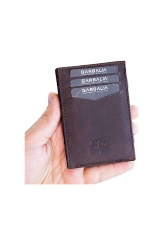 Garbalia Magic Hakiki Deri RFID Engelleyici Unisex-Kahverengi