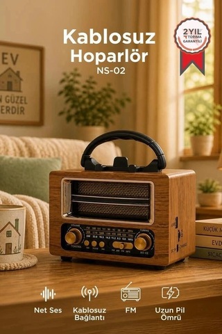 Özel Üretim Torima Bluetooth Hoparlör Nostaljik Radyo Speaker Ns02 Ahşap Teknoloji Dinleme Obje
