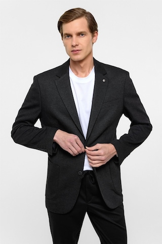 Süvari Siyah Regular Fit Mono Yaka 6 Drop Ceket-33764 Siyah