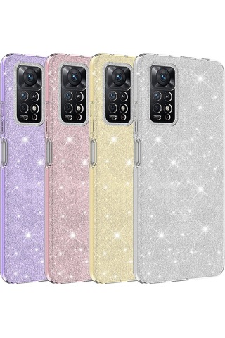 Xiaomi Uyumlu Redmi Note 12 Pro 4g Kılıf Zore Parıltılı Simli Shining Silikon