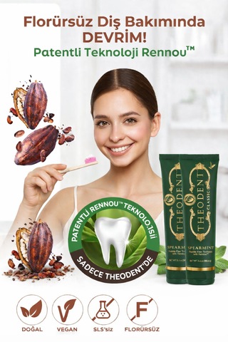 Theodent Classic Tatlı Nane Diş Macunu 2 Li Set Vegan Florürsüz Doğal Ağız Bakımı Diş Minesi Bakımı