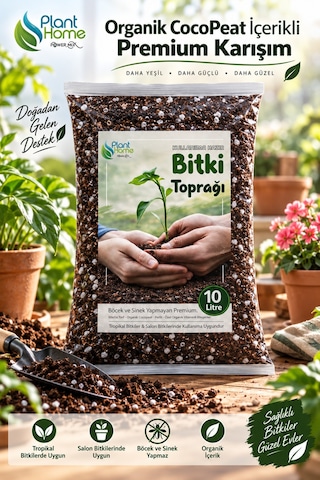 10 Litre Kullanıma Hazır Bitki Toprağı - Salon Bitkileri Ve Tropikal Bitkiler İçin Premium Keliteli Diğer