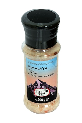 Billur Tuz Sofrada Öğütme Yemeklik Himalaya Kristal Granül Doğal Kaya Tuzu 200 G