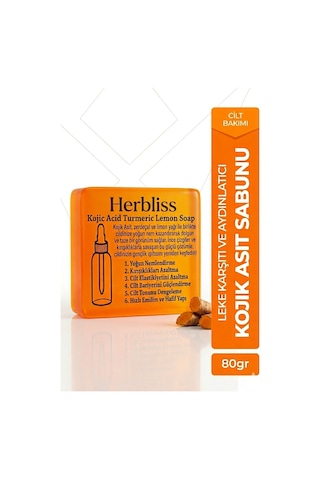Herbliss Kojik Asit Sabunu Zerdeçal Ve Kojik Asit Leke Ve Kırışıklık Karşıtı Kojic Asit Sabunu Bahar Esintisi