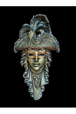 Korsan Maskeli Duvar Mask Kahve-bronz 30x18cm