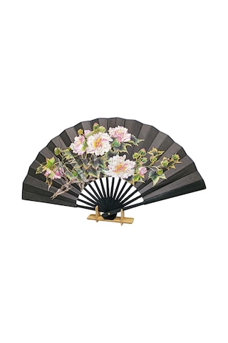 Çin Bambu Keten Kumaş Yelpaze 01bsa Siyah Büyük Boy 60cm No.1s Adet-1