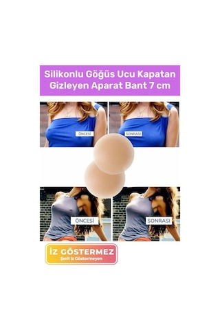 Premium Kadın Ten Meme İç Giyim Silikonlu Göğüs Ucu Kapatan Gizleyen Aparat Bant Çok Renkli