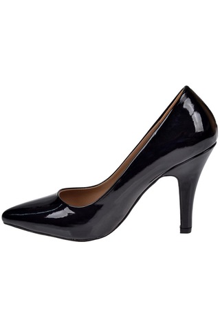 Pullman Floor 10 Cm Topuklu Kadın Ayakkabı Stiletto Mak-437 Siyah Rugan