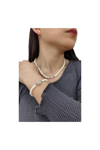 Chavin Doğal İnci Kolye Küpe Bileklik Özel Kutulu Set Ep96by