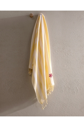 Madame Coco Brise %100 Pamuk Müslin Peştamal - Beyaz/sarı - 80x160 Cm 8684427224434 Çok Renkli