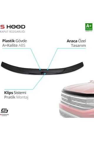 S-dizayn Dacia Duster Abs Plastik Kaput Rüzgarlığı 2012-2018 A+kalite