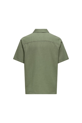 Only & Sons Onsbertıl Waffle Ss Resort Shırt Yeşil