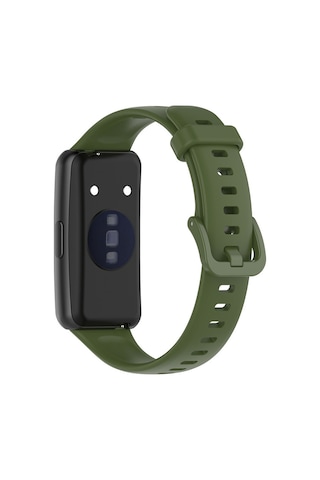 Huawei Band 7 Uyumlu Silikon Kordon Kayış Haki