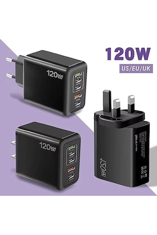 Zyzqstore Usb Şarj Cihazı, Pd Hızlı Şarj, 120w, Cep Telefonu 1 Adet, Beyaz, Model Xyz, Koyu Renk, İpuçları İçin 1 Adet