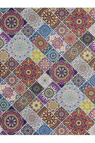 Enesar Home Patchwork Desen Dijital Baski Döşemelik Kumaş 100 x 140 cm