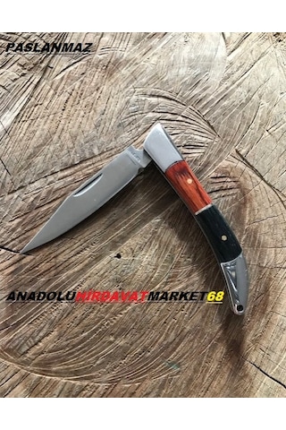 Özel Çelik Cep Bıçak El Yapımı Bıçak Avcı Kampçı Bıçağı Cep Bıçak Kahverengi