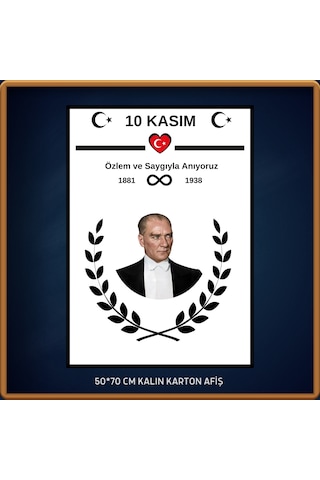 10 Kasım Atatürk Afişi 50x70 Cm Bristol Baskı 04