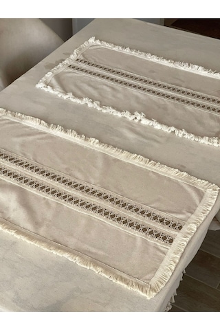 Dnc Home Tekstil Ndchome Ham Keten Krem 2li Vintage Runner 40 X 80 Krem