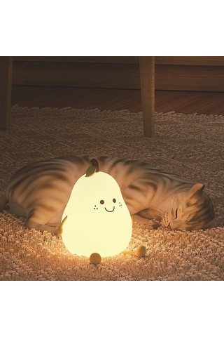 Çocuk Odası İçin Gece Lambası, Sevimli Gece Lambası Silikon Kendin Yap Armut Lambası Erkek Çocuklar Kızlar İçin, 7 Led Renk Değiştiren Musluk Kontrolü Taşınabilir Bebek Odası Gece Lambası Diğer