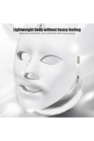 Gajeena 7 Renkli Led Işık Terapili Yüz Ve Boyun Maskesi - Cilt Onarımı Ve Yenileme Çok Renkli