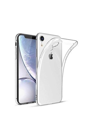 Apple Uyumlu iPhone Xr 6.1 Kılıf Tchs Kamera Korumalı Süper Silikon Kapak - Renksiz Renksiz