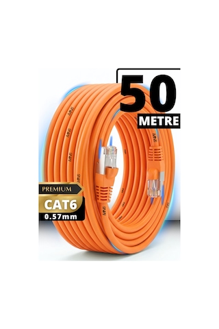 Mn6 M107xt Cat6 Ethernet Kablosu 50 Metre 0.57mm Utp Ultra Dayanıklı Çift Kat Korumalı Dış Mekan Ağır Şartlara Uygun Lan Kablosu 50 M