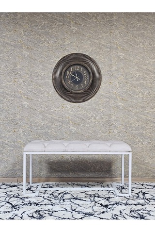Beyaz Boyalı - L - Ayaklı 100 Cm X 38 Cm Oturak - Bench - Makyaj Çok Renkli