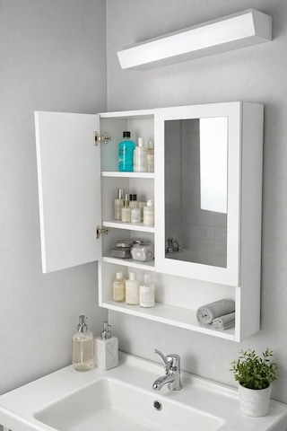 İki Kapaklı Aynalı Banyo Dolabı Çok Renkli