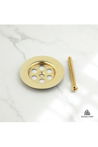 İsaoğlu Yapı Gold Lavabo Gideri Altın Sifon Süzgeç Gold Vida Dahil Gold Altın