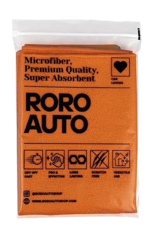 Roro Auto Himalaya Mikrofiber Oto Cam Bezi & Kurulama Bezi Özel Çift Yüzey Oto Havlu 50x70 Turuncu