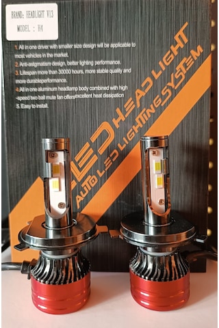 H4 Kısa Uzun Far Ledi 12000 Lumen Csp Şimşek Etkli Led Xenon