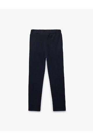 Koton Beli Bağcıklı Pamuklu Şardonlu Pantolon Görünümlü Eşofman Altı Lacivert 7wkb40043tk