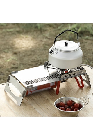 Maiyame Soto310 Çelik Çadır Ocağı Tabanı, Rüzgar Direnci Ve Isı Yalıtımı, Piknik-barbekü İçin Taşınabilir Ve Parçalanabilir Masa Gümüş