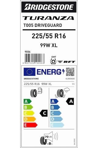 Bridgestone 225/55 R16 99W XL Rft T005 Driveguard Yaz Lastiği 2024