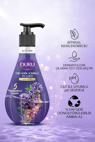 Organik Içerikli Lavanta Sıvı Sabun 3x500ml