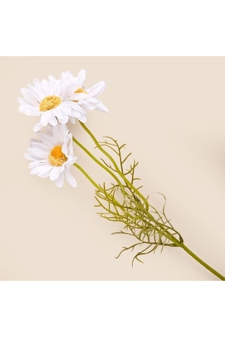 Evidea Deco Papatya Yapay Dal Çiçek - Beyaz - 47 Cm Çok Renkli