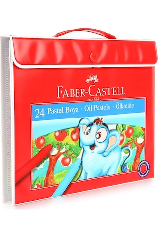 Faber-Castell Kuru Boya 24 Renk Metal Tüpte + Faber-Castell Çantalı Pastel Boya 24 Renk