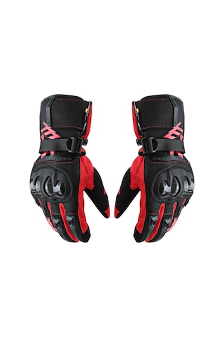 Ambition Su Geçirmez Kış Motosiklet Eldiveni Kırmızı