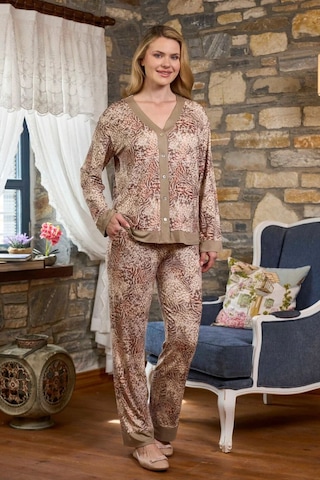 Cossy By Aqua 26290 Kadın Uzun Kollu Gömlek Pijama Takım-desenli Desenli