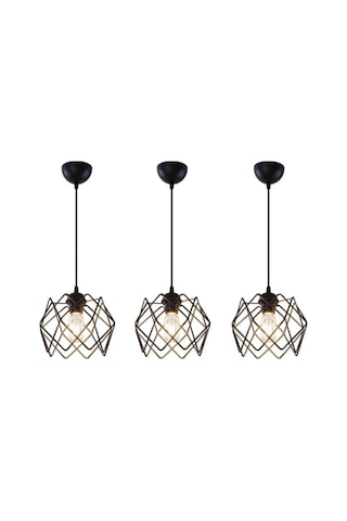 Trend Kitchen 3 Adet Silvano Camsız Avize One Salon,mutfak Sarkıt Avize Siyah