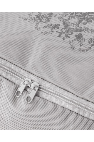 Madame Coco Çiçek Desen Baskılı Hurç - Gri - 52x28x21 Cm Gri