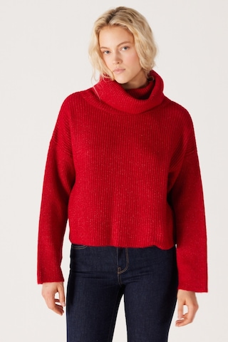 Wrangler Regular Fit Normal Kesim Balıkçı Yaka Kırmızı Triko Kazak W232354600 Kırmızı